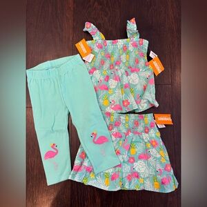 *NWT* 3 piece Gymboree Tropical Flamingo Set